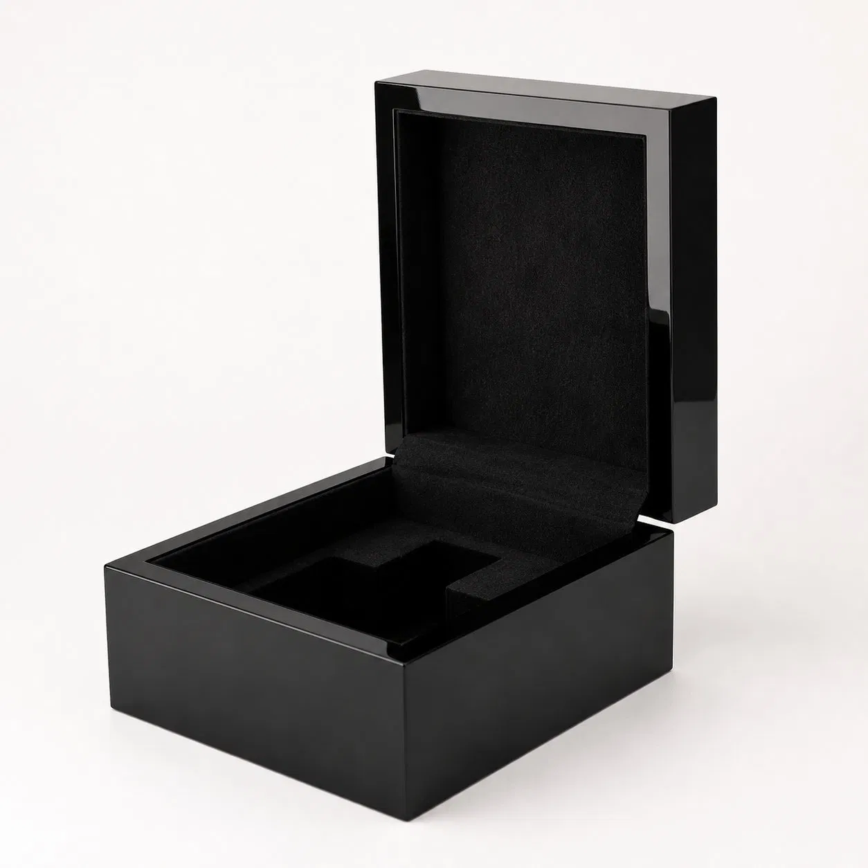 Elegant Black High Gloss Lacquer Perfume Storage Box for Essential Oils