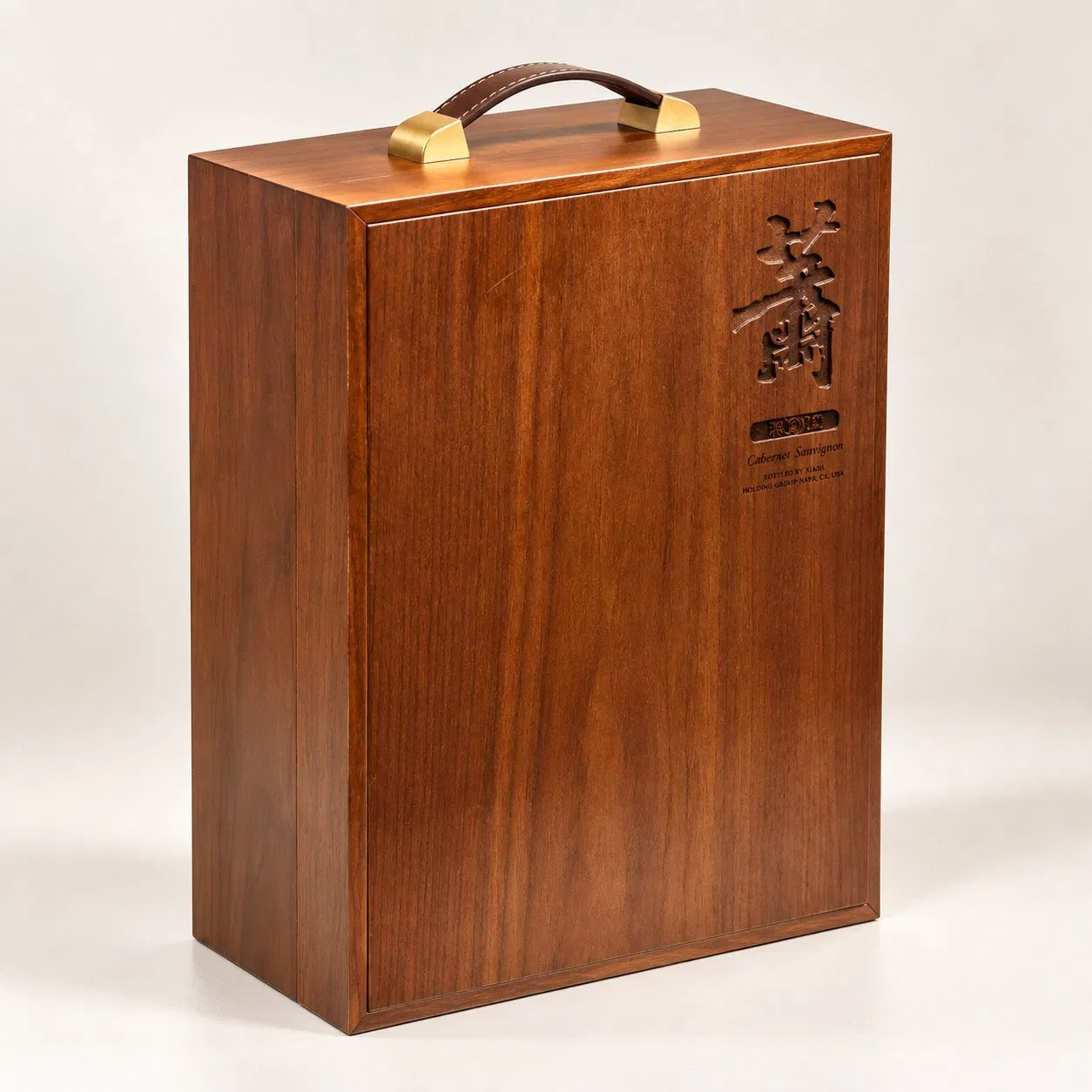 Luxury Wooden Wine Gift Box Custom Double Bottle Packaging Case with Premium Walnut Wood Finish