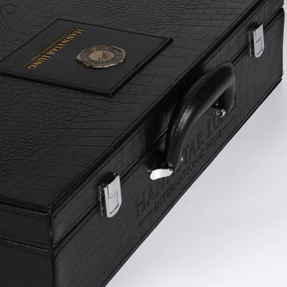 Custom Portable Wine Box for Travel with PU Leather Design