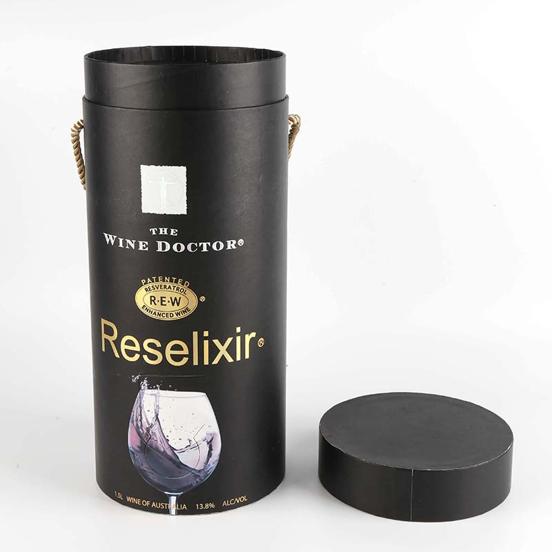Eco-Friendly Recyclable Paper Tube for Wine Gift Packaging