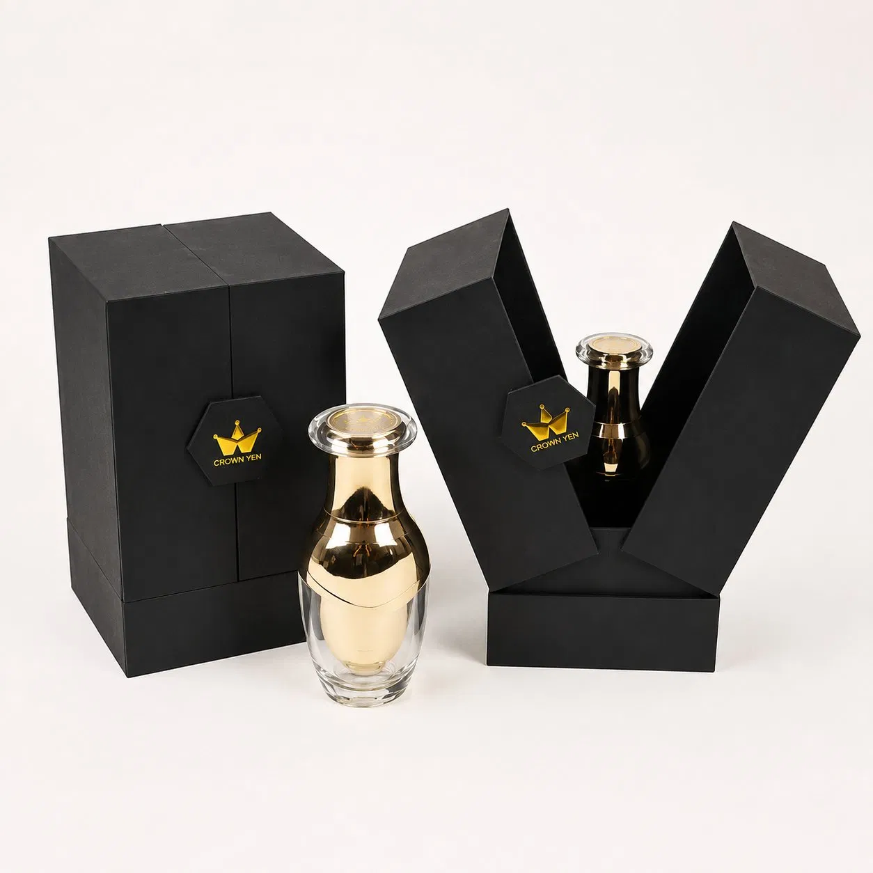 Custom Hard Cardboard Perfume Bottle Set with Cassette Packaging