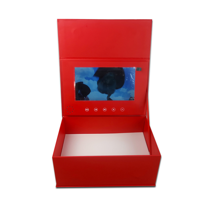 Custom Stylish 7-Inch LCD Video Display in Elegant Red Box