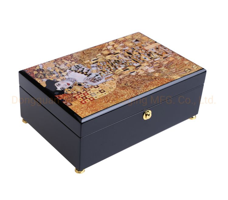 Custom Wooden Jewelry Box with Classic Logo Design