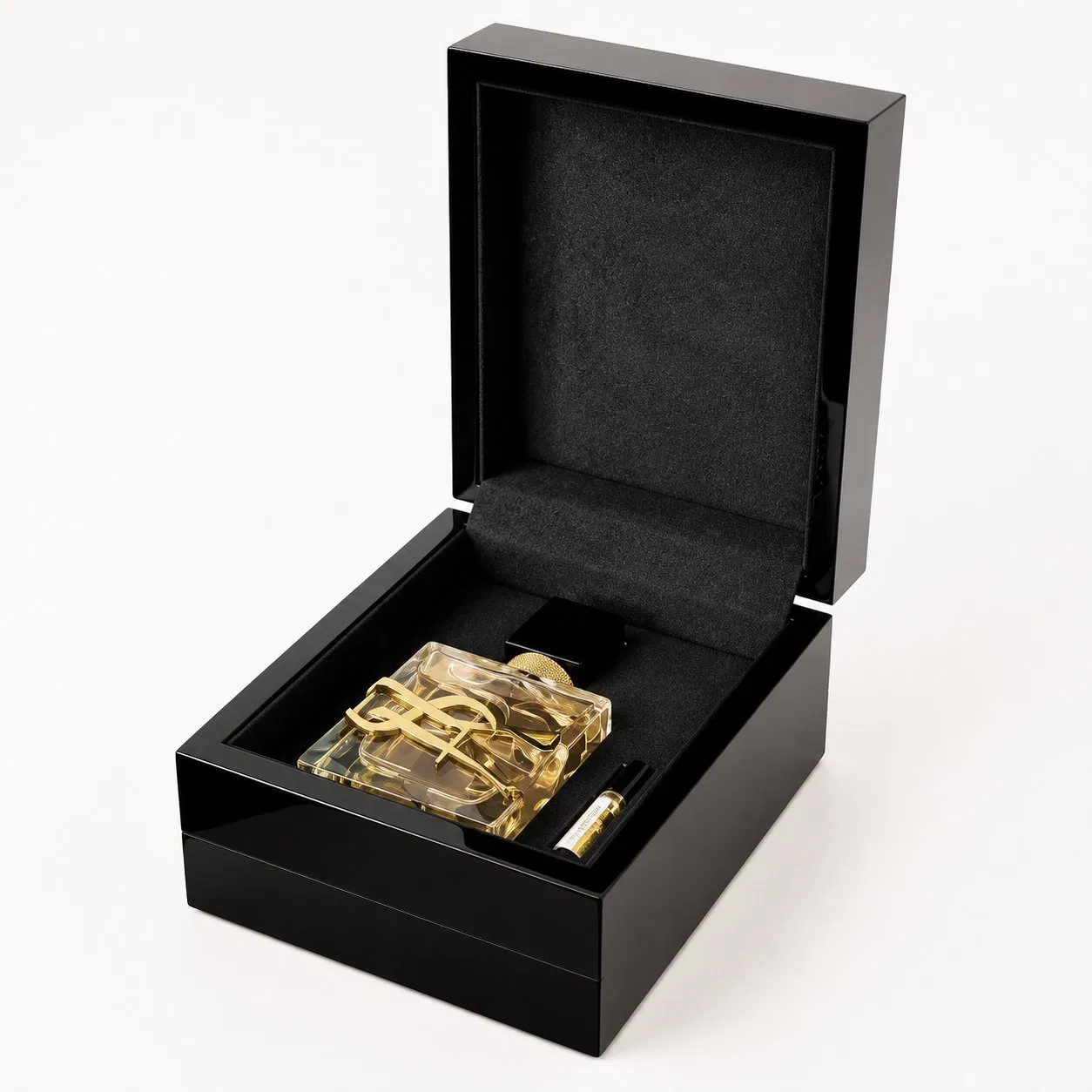 Elegant Black High Gloss Lacquer Perfume Storage Box for Essential Oils