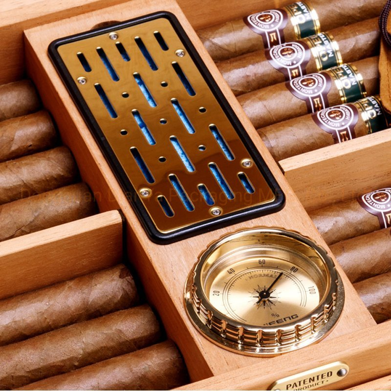 Custom Handmade Cigar Humidor Box with Unique Logo Design