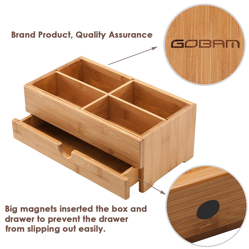 Eco-Friendly Bamboo Cosmetic Organizer for Lipstick and Jewelry