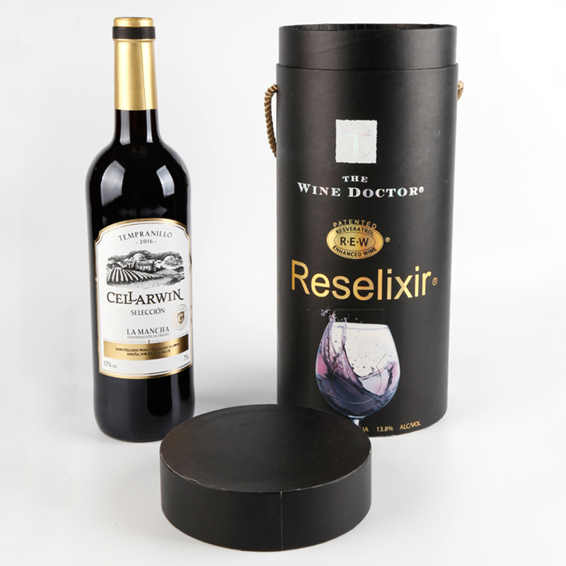 Eco-Friendly Recyclable Paper Tube for Wine Gift Packaging