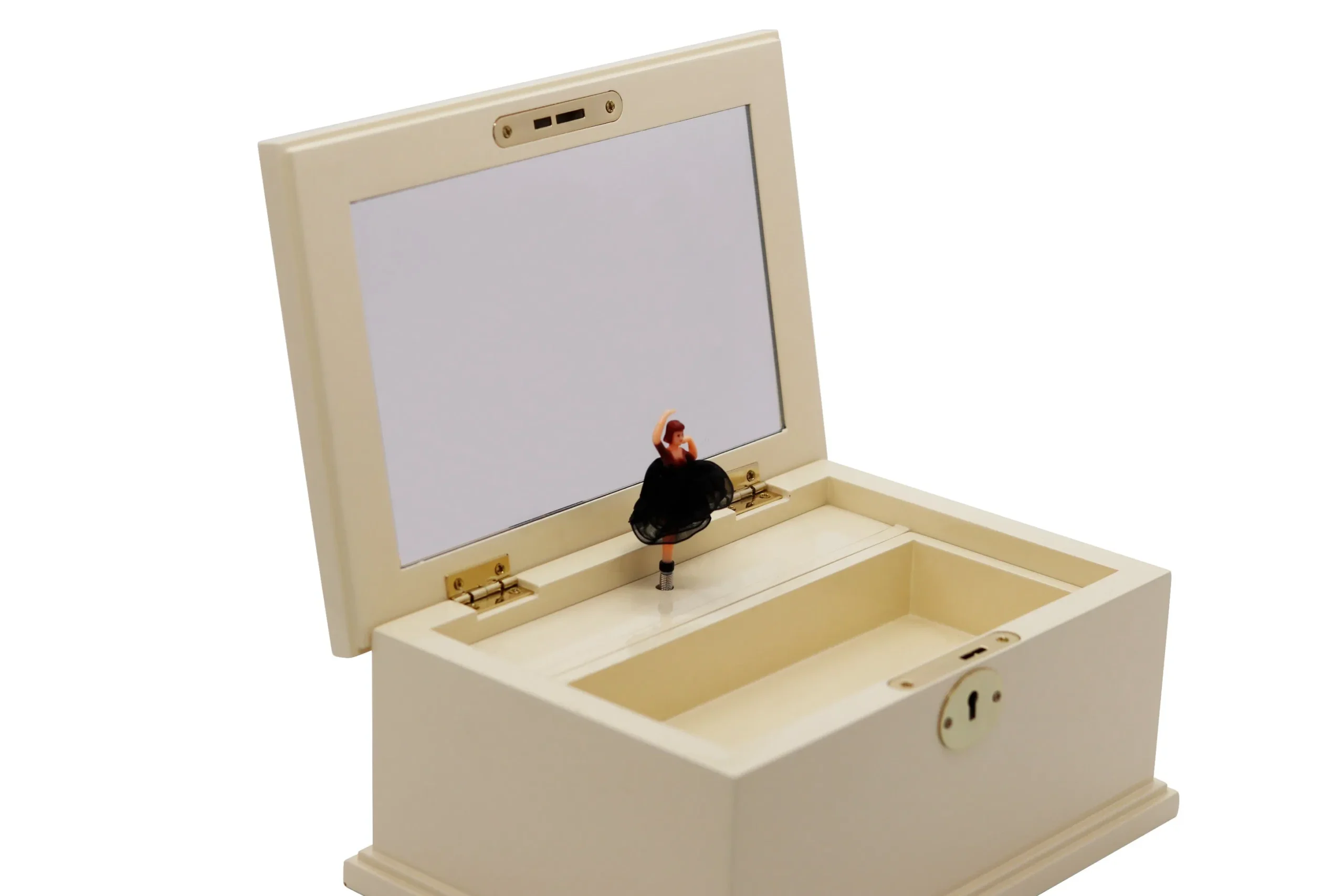 Rotating ballerina jewelry music box design