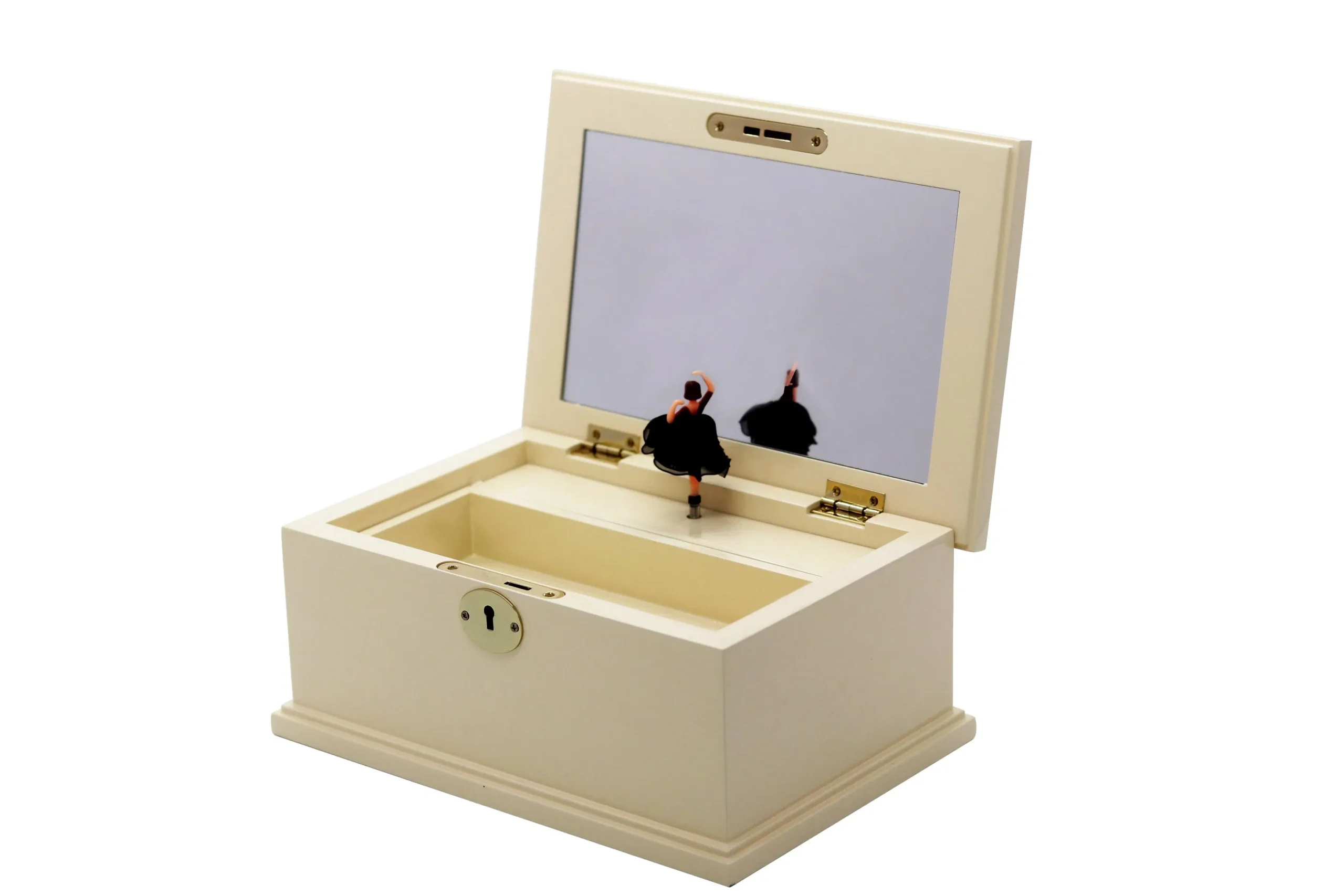 Luxury jewelry storage space inside music box